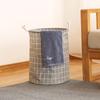 Cotton Linen Dirty Laundry Basket Foldable Round Waterproof Organizer Bucket Clothing Children Toy Large Capacity Storage Home