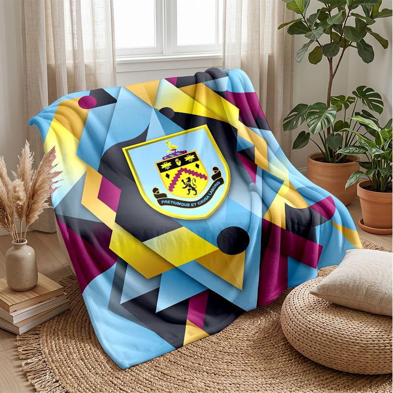 Coperta in Flanella con Stampa Calcio Burnley, Coperta Morbida Calda Leggera per Divano Letto Campeggio
