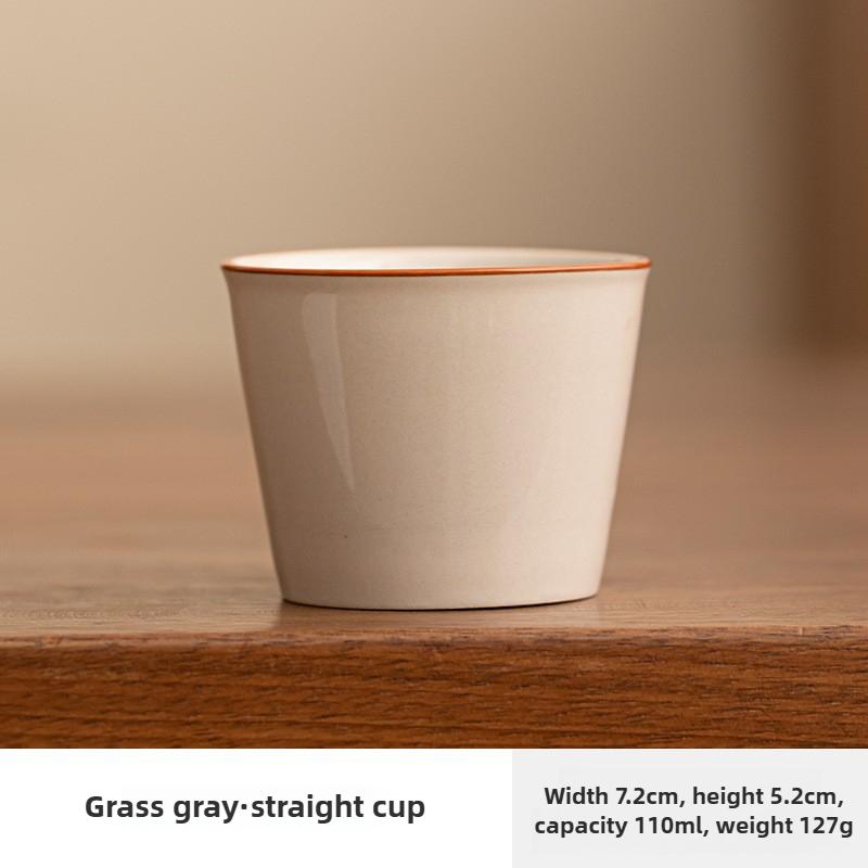 

Ru Kiln Small Warm Pot Mug with Cover Ceramic Braised Teacup Simple Chinese Large Capacity Thermos Bottle Office Cup with Handle
