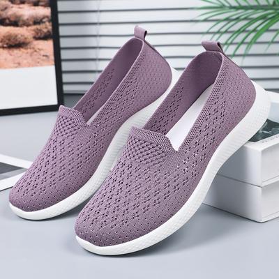 Shoes Women's Summer New Fly-woven Shoes Casual Single Shoes Shoes Soft-soled Breathable Middle-aged and Elderly Mother Shoes Women