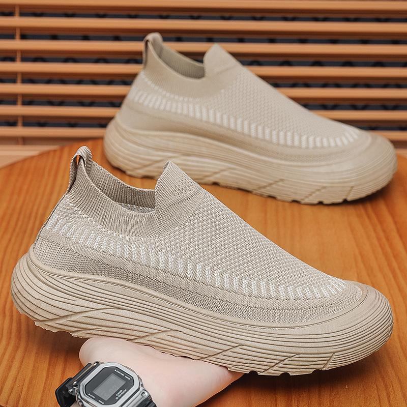 

Men Sports Running Shoes Outdoor Walking Soft Casual Sneakers Fashion Designer Leather Sneaker Waterproof Men s Tennis Masculina 42 бежевый