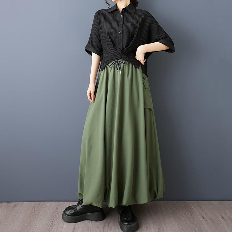 Plus Size High Waist Vintage Summer Casual Loose Long for Woman Skirts Womens Skirt