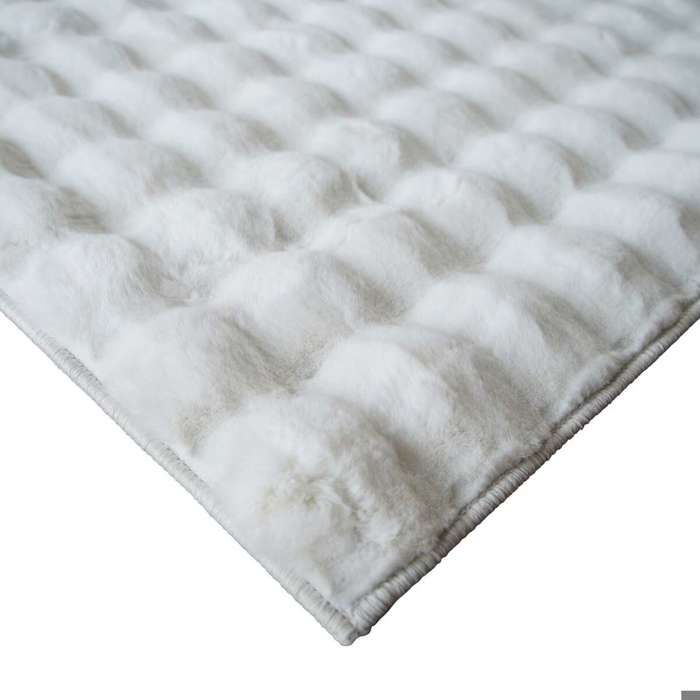Tapis salon doux à relief bulles blanc 160x230