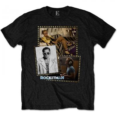 Elton John Unisex-Erwachsene Rocket Man Montage Baumwoll-T-Shirt