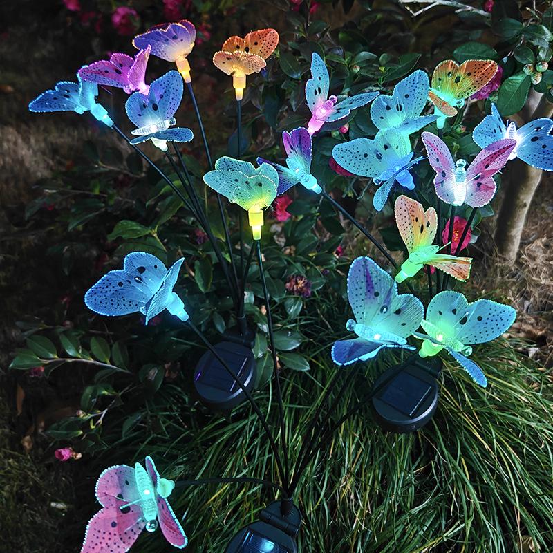 Seven-Color Solar Butterfly Light for Garden Decoration.