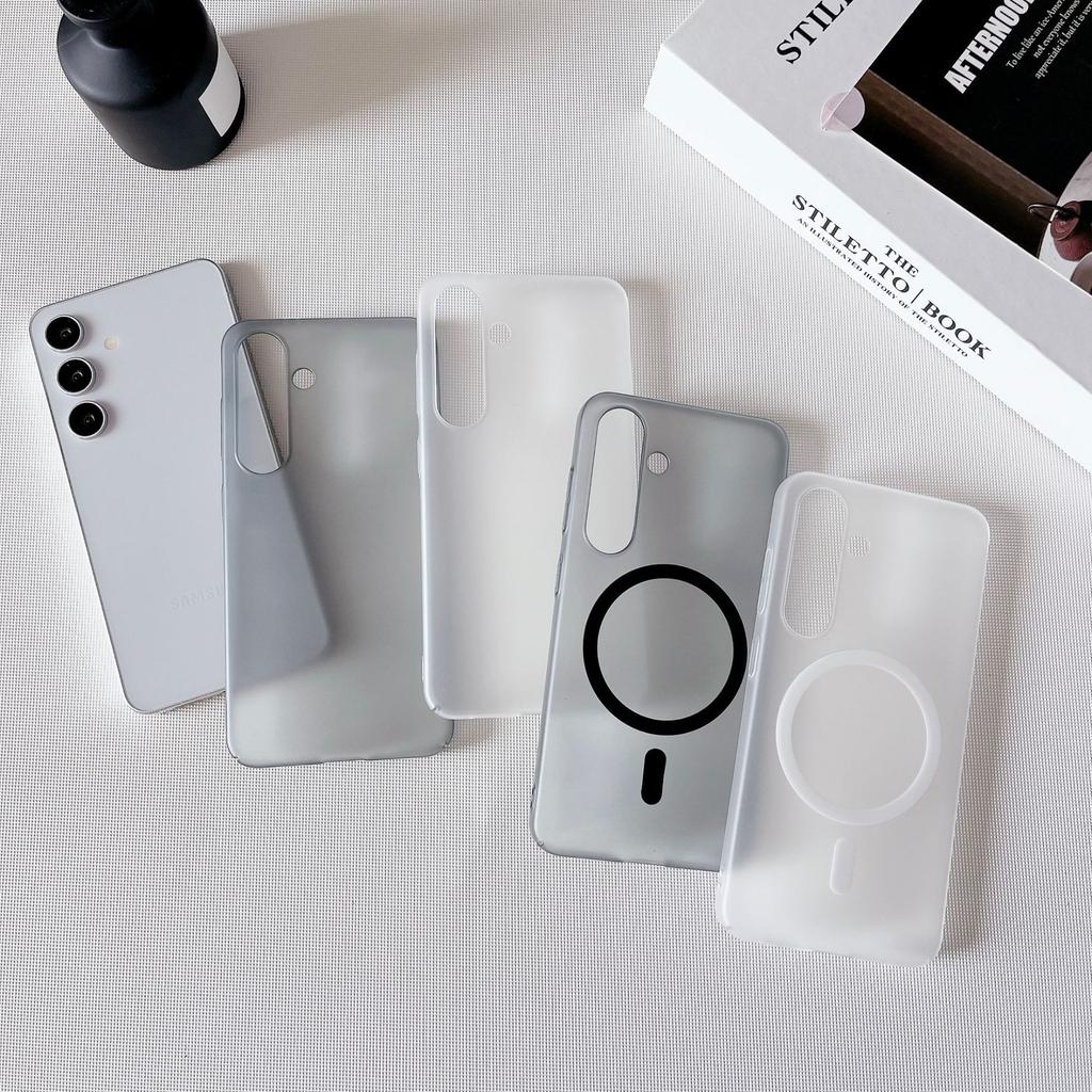 Frosted Skin Feel Suitable for Samsung S25ultra Magnetic Phone Case S24plus Anti Fall PC Does Not Turn Yellow S23 Hard Case