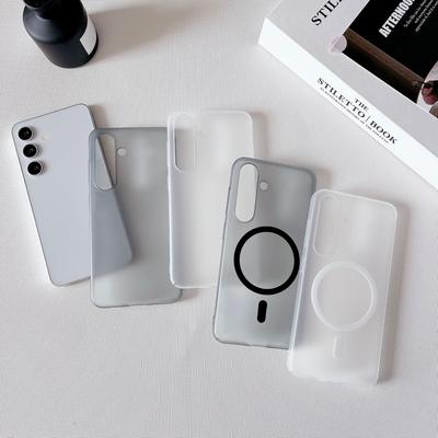 Mattiertes Hautgefühl Geeignet für Samsung S25ultra Magnetische Handyhülle S24plus Sturzsicher PC Vergilbt nicht S23 Hartschale