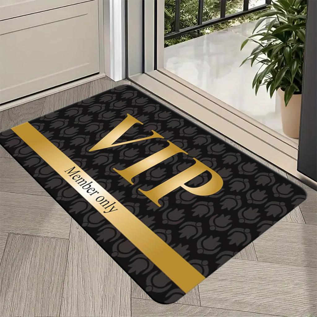 1pcs VIP Member Only Welcome Mat Non-Slip Polyester Rug Entrance Doormat Living Room Bedroom Bathroom Kitchen Home Carpet
