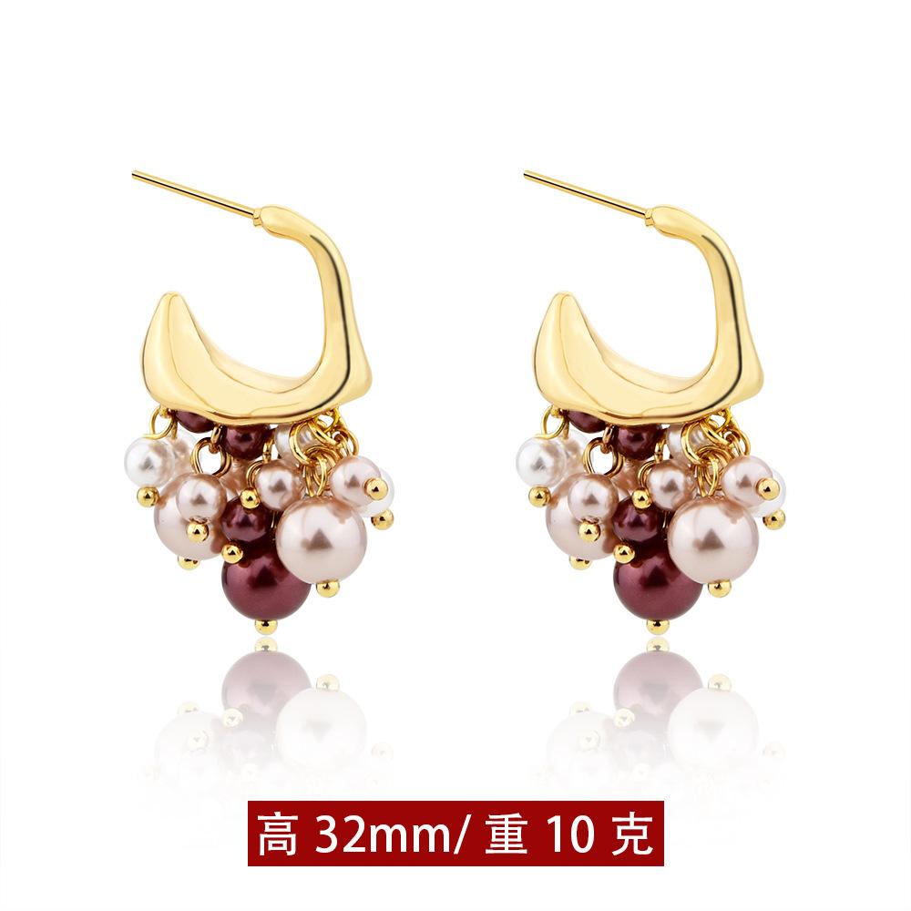 

Light luxury high-end pearl fringed earrings, new diamond-encrusted water drop earrings, niche design temperament fashion stud earrings