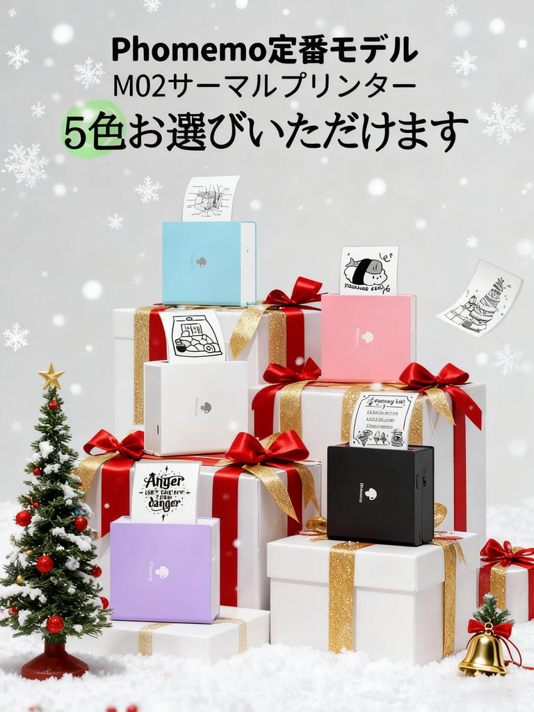 Phomemo M02 Smartphone Compatible Mini Thermal Printer, Portable Photo and Memo Printer, Black and White Thermal Printer with Bluetooth Connection, Pr