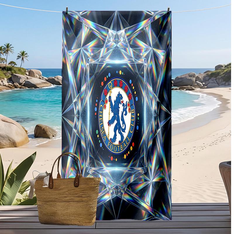Chelsea FC Printed Beach Towel Quick Dry Soft TowelPortable Large Rectangular Beach Blanket for Travel Swimming Pool