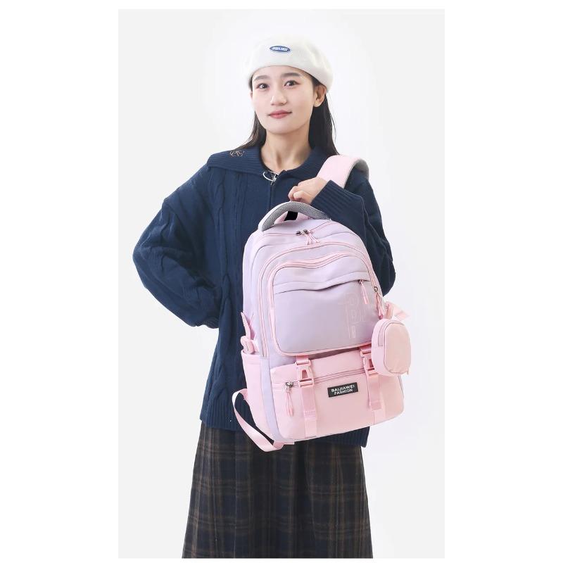 

Водонепроницаемые школьные сумки для девочек с кошельком для девочек-подростков, детский рюкзак, школьный рюкзак с принтом, детские школьные рюкзаки розовый