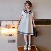 Summer Student Academic Girls Party Dress Jk Bow Sailor Collar Teens Striped SHORT SLEEVE Clothes Toddler 4 8 10 12 14 Year