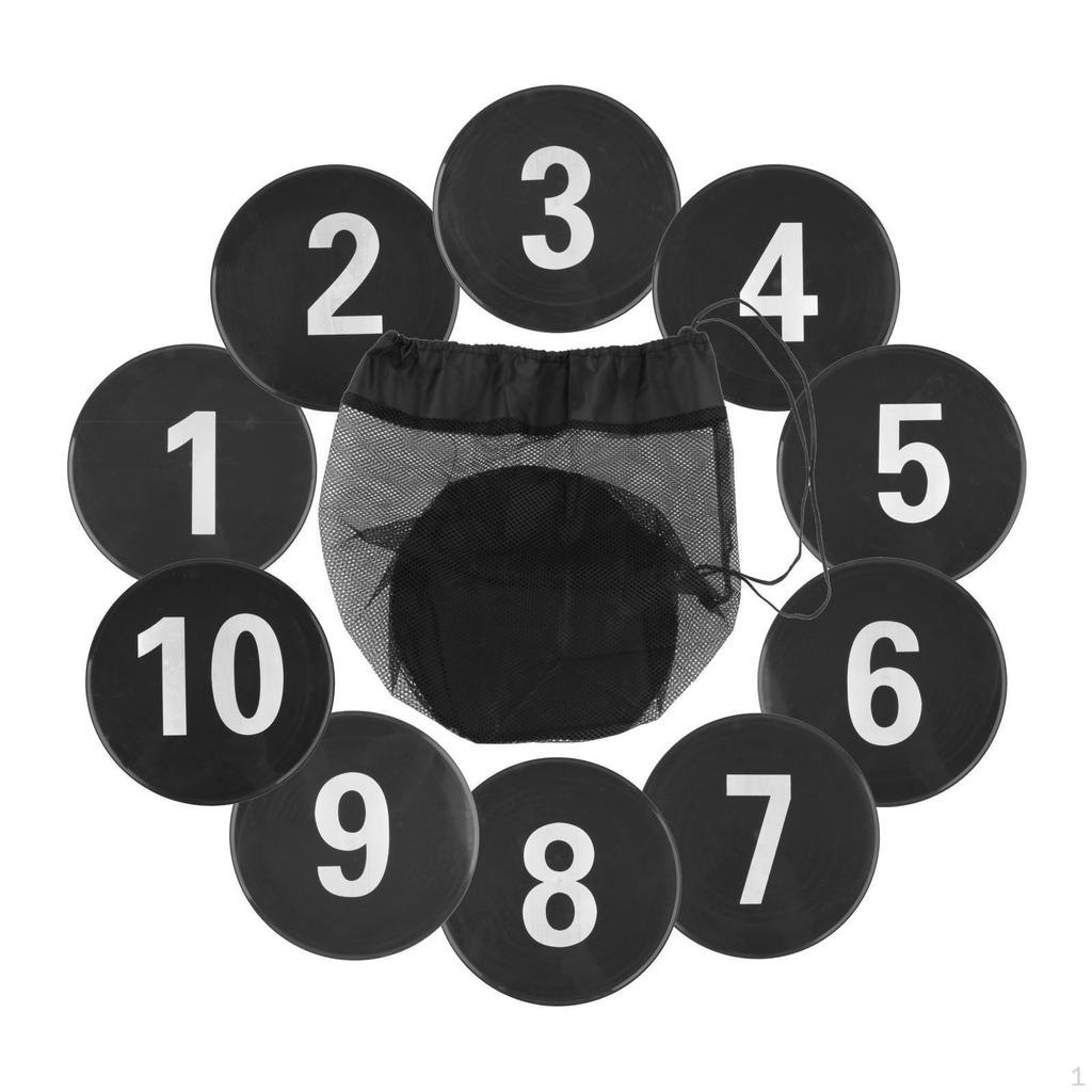 10 Pieces Numbered Floor Markers Landmark Mats Exercise Footstep Mat Silent Training Mark Pads for