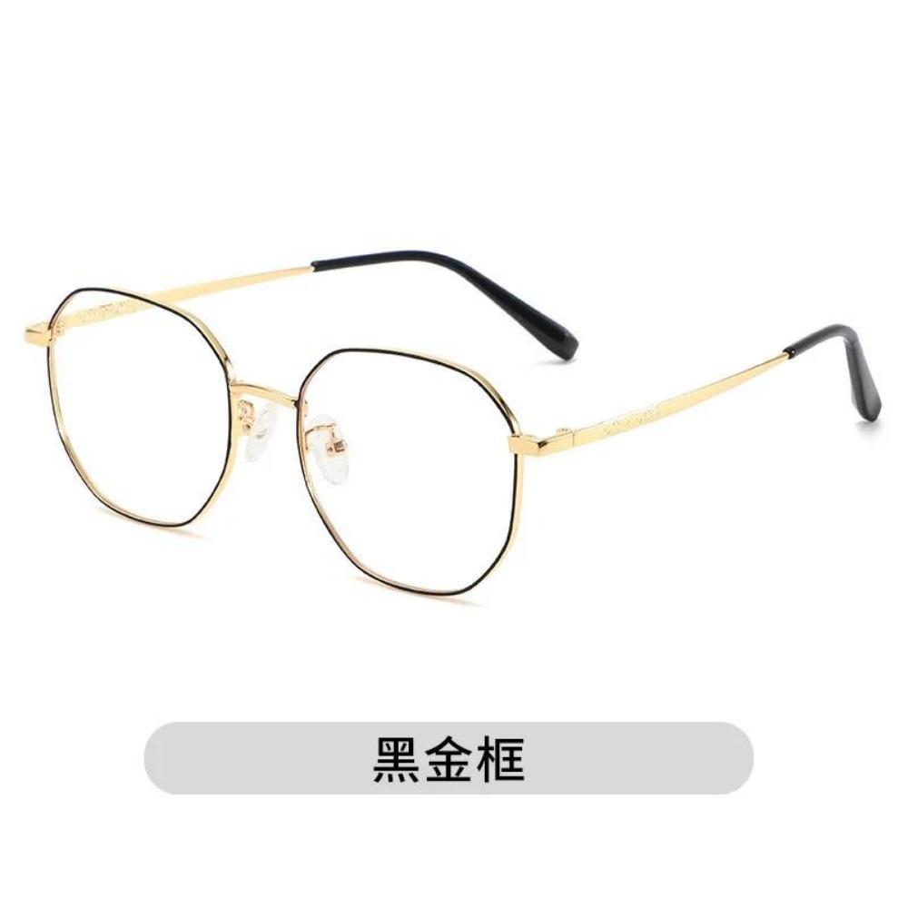 

0 до -600 Полигональные очки для близорукости с большой оправой Металлические очки с плоскими линзами для бизнеса Очки для близорукости для работы за компьютером -2.0