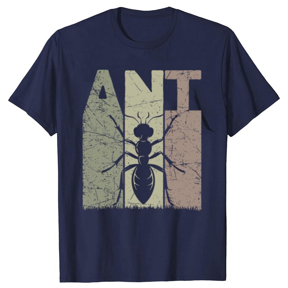 Funny Ant Vintage Entomology Retro Ant Keeper Entomologist Graphic Tshirts Men Casual Tshirt Cotton Loose Oversized T Shirt