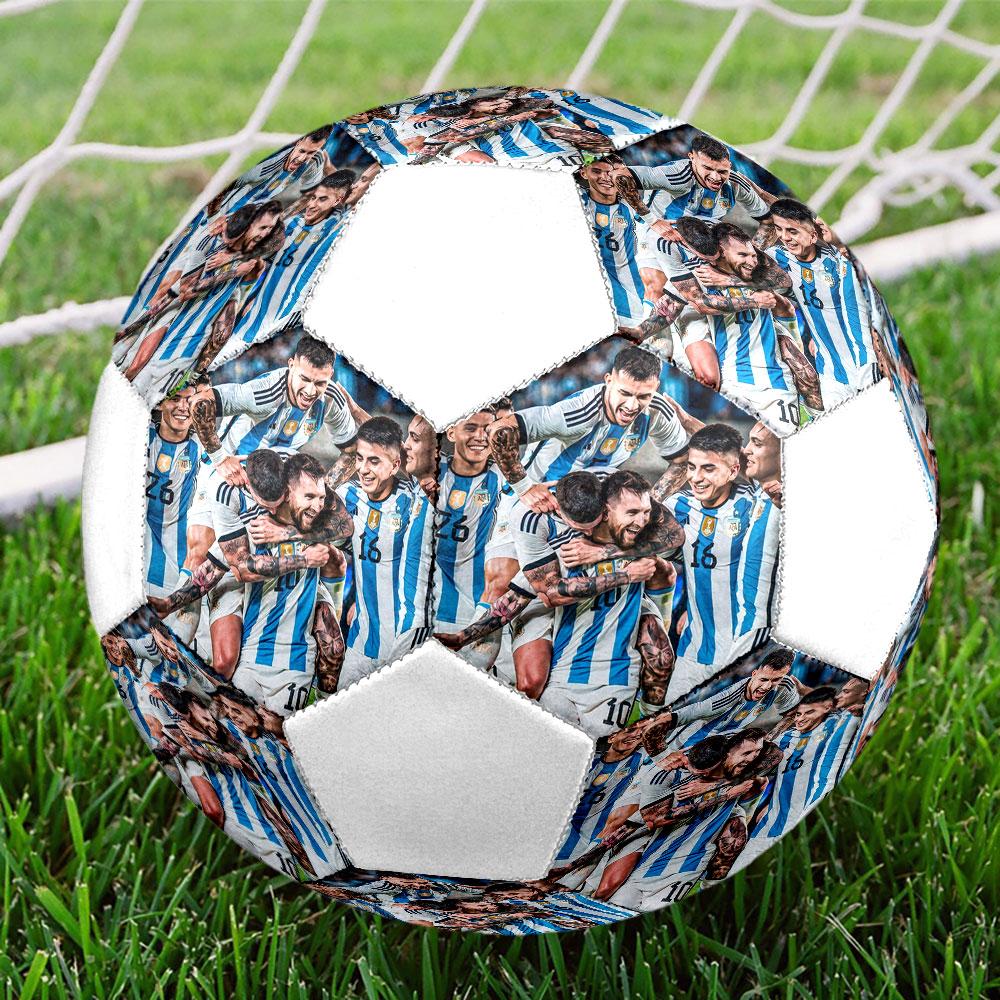 Pallone da calcio ufficiale dell'Argentina, Taglia 5, Cucito a macchina in PVC, Resistente e ad alto rimbalzo, Adatto a tutte le età, Merchandising per tifosi, per partite e uso all'aperto.