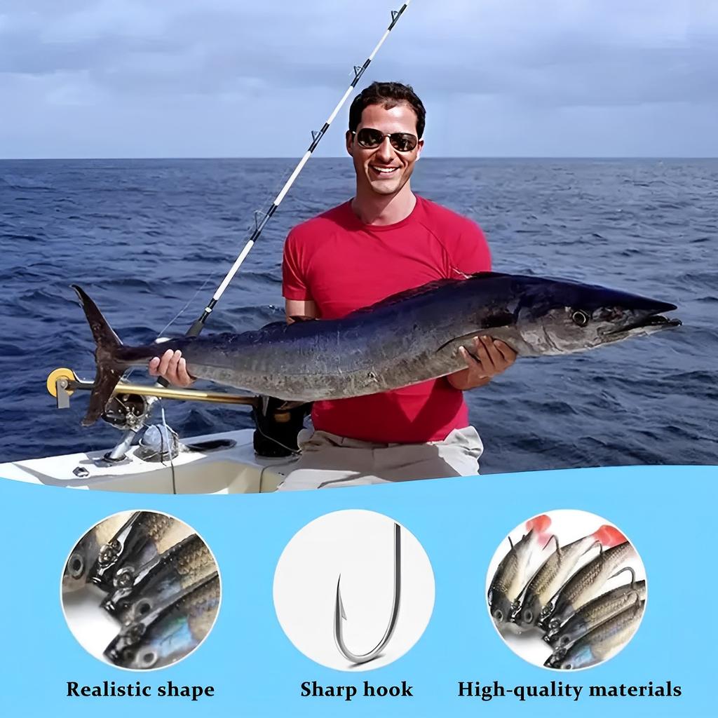 5pcs Soft Artificial Fishing Lures set Good Rigidity No Barbs Lures Bait Kit Suitable for Freshwater Saltwater
