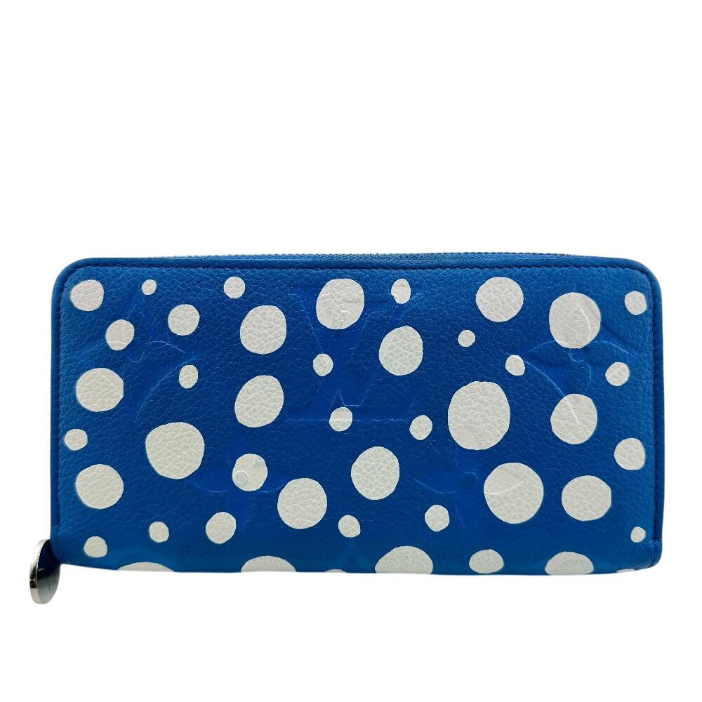 

LOUIS VUITTON M81954 Zip Around LVxYK Yayoi Kusama collaboration Monogram Ann Platt Infinity Dot Zippy Wallet Purse blue Monogram Ann Platt Women Used