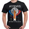 Artemis Návrat na Měsíc Schematické Tričko 100% Bavlna Kulatý Výstřih Krátký Rukáv Letní Ležérní Pánské Tričko Velikost S3XL