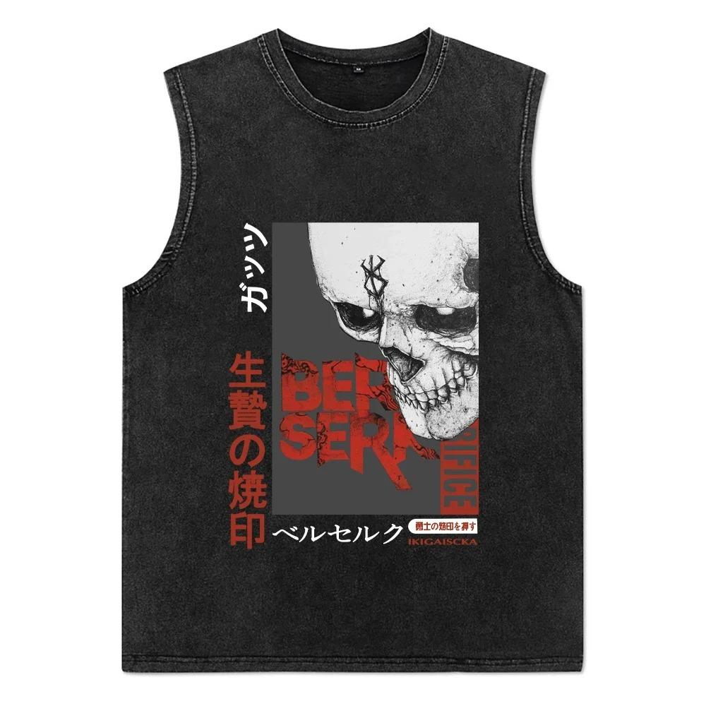 

Аниме Берсерк Принт Графические Майки Мужская Летняя Одежда Мужская Безрукавка Винтажная Вареная Оверсайз Жилет Y2k Одежда 3XL