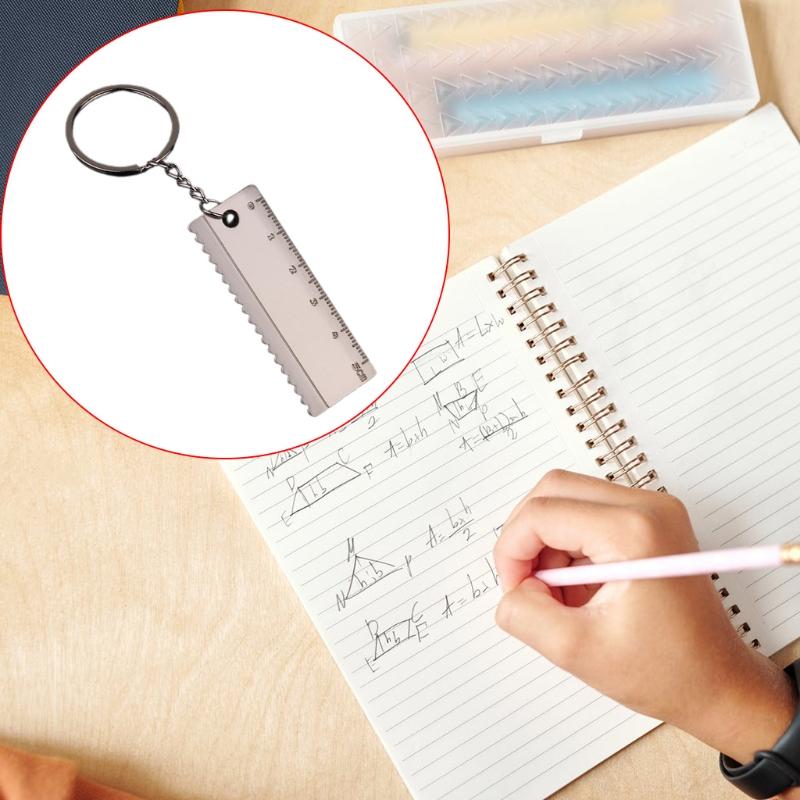 Portable Measuring EDC Tool Brass 5 Centimeters Scale Small Mini Ruler with for Key Ring Gift Fathers Day Birthday