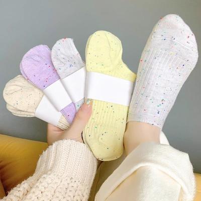 Female Spring and Summer Point Yarn Low Help Shallow Mouth Non Slip with The Boat Socks