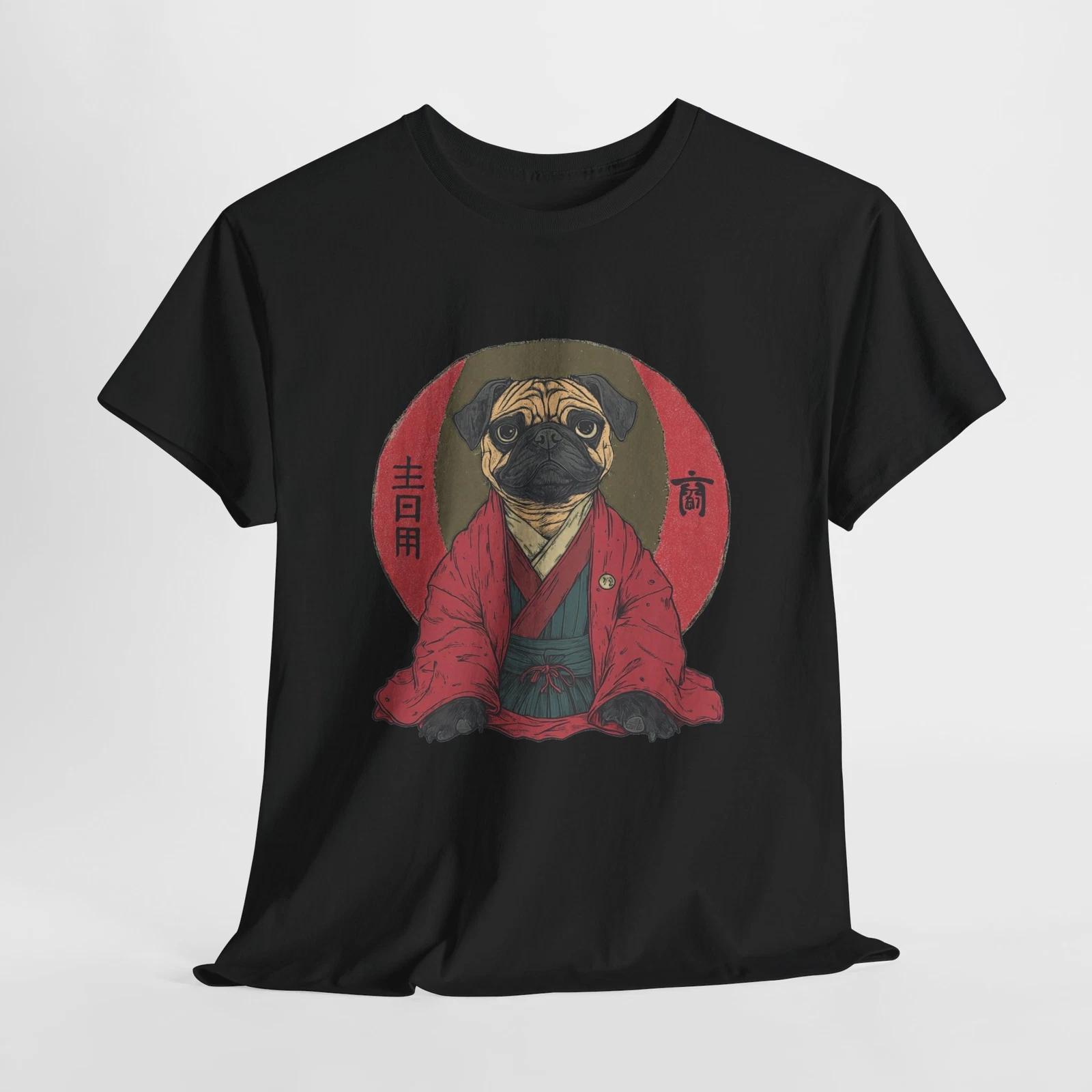 

Pug Wearing Kimono Japanese T-Shirt | Traditional Japanese Art Shirt S