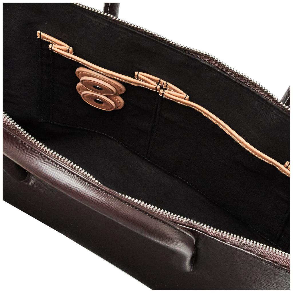 P.I.D. Selva PAP104 Compact Tote Bag, Genuine Leather, Chocolate