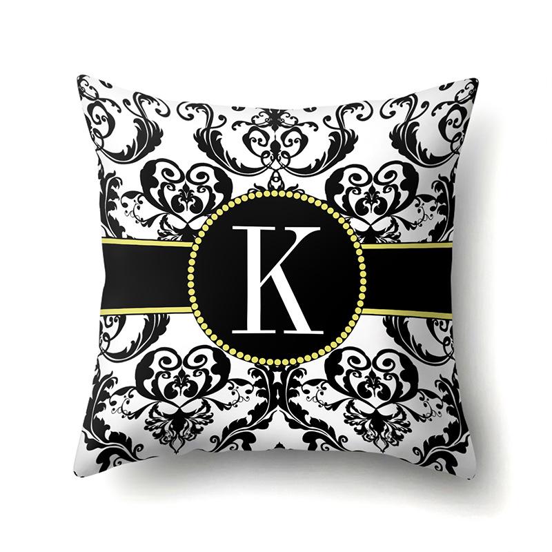 Polyester Pillow Case Home Decoration Geometric Print 26 English Letters Bedside Cushion Cover
