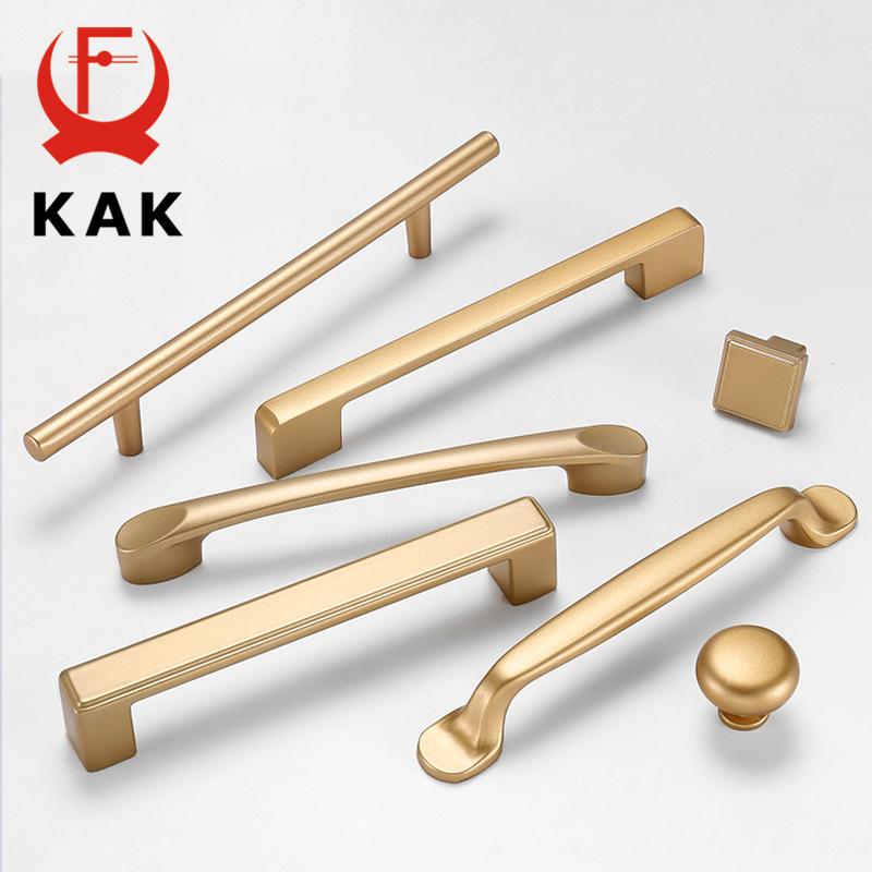 KAK Europäischer Stil Mattes Gold Schrankgriffe Massive Aluminiumlegierung Küchenschrank Griffe Schubladengriffe Möbelgriff Beschläge