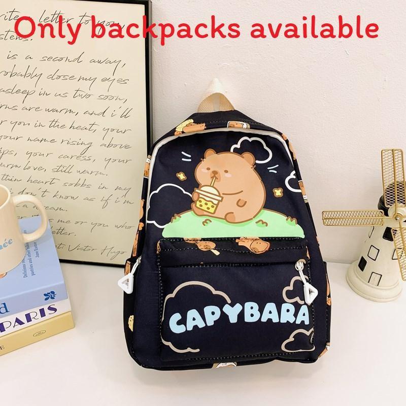 Themed Capybara Childrens Backpack With Letter And Cartoon Print For Use School