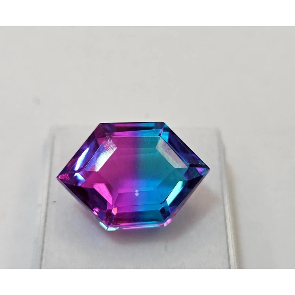 Beautiful Natural Bi-Color Tourmaline 16+ Ct Fancy Cut Certified Loose Gemstone