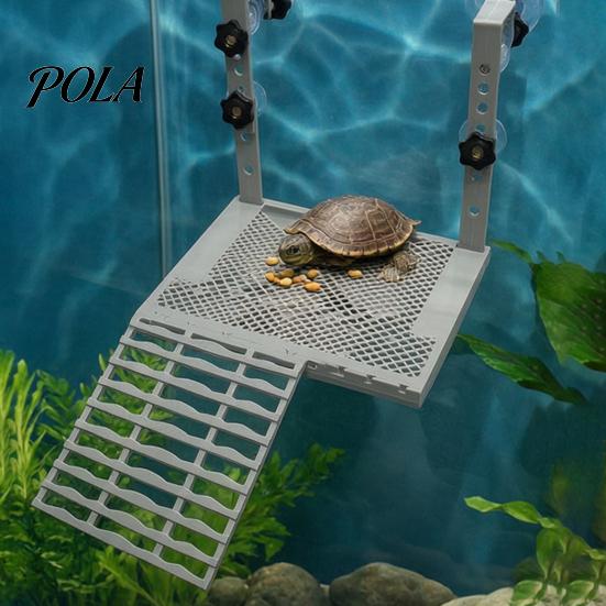 Aquarium Decoration Solid Form Hanging Turtle Basking Platform with Suction Cups, Non-Slip Reptile Sunning Dock Ramp, Aquariums Tank Accessories