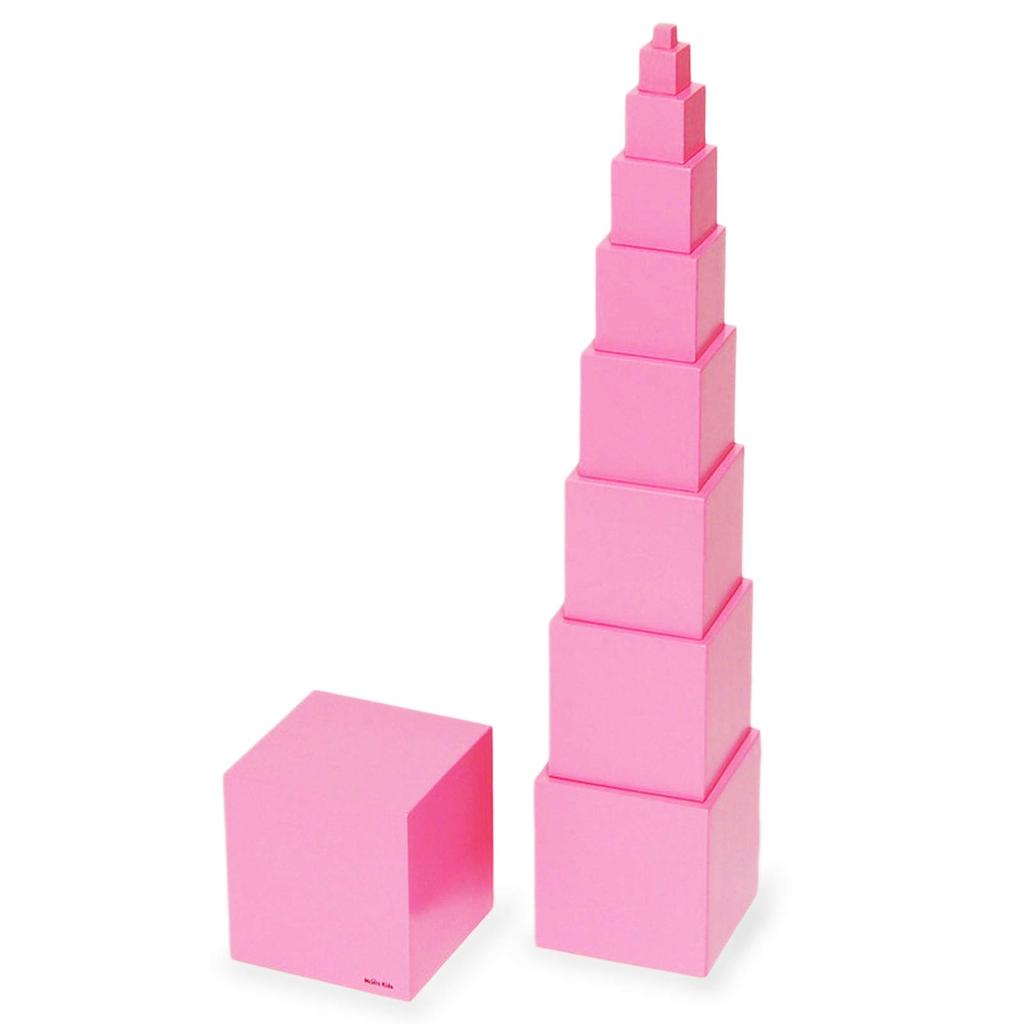 Montessori Teaching Aids Pink Tower Teaching Materials Size Montessori Monte Kids Educational Learning Authentic Teaching Math Montessori Teaching