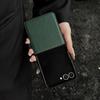 Simple Lychee Pattern Leather Slim Phone Case For Samsung Galaxy Z Flip 7 6 5 4 3 5G Solid Color Shockproof Soft Protector Cover