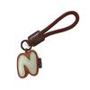 Exquisite Leather Keychain: 26 English Letters - Simple Couple Style Bag Charm, Ideal Small Gift