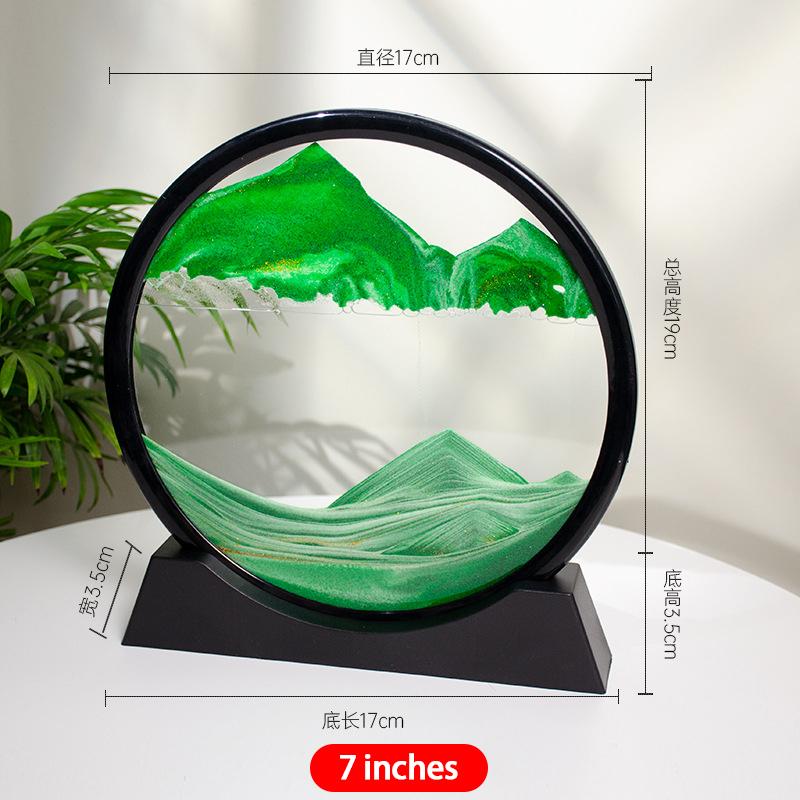 3D Flowing Sand Painting 7-inch Desktop Decoration Home Living Room Decoration Office Ecological Flowing Sand Painting Crafts