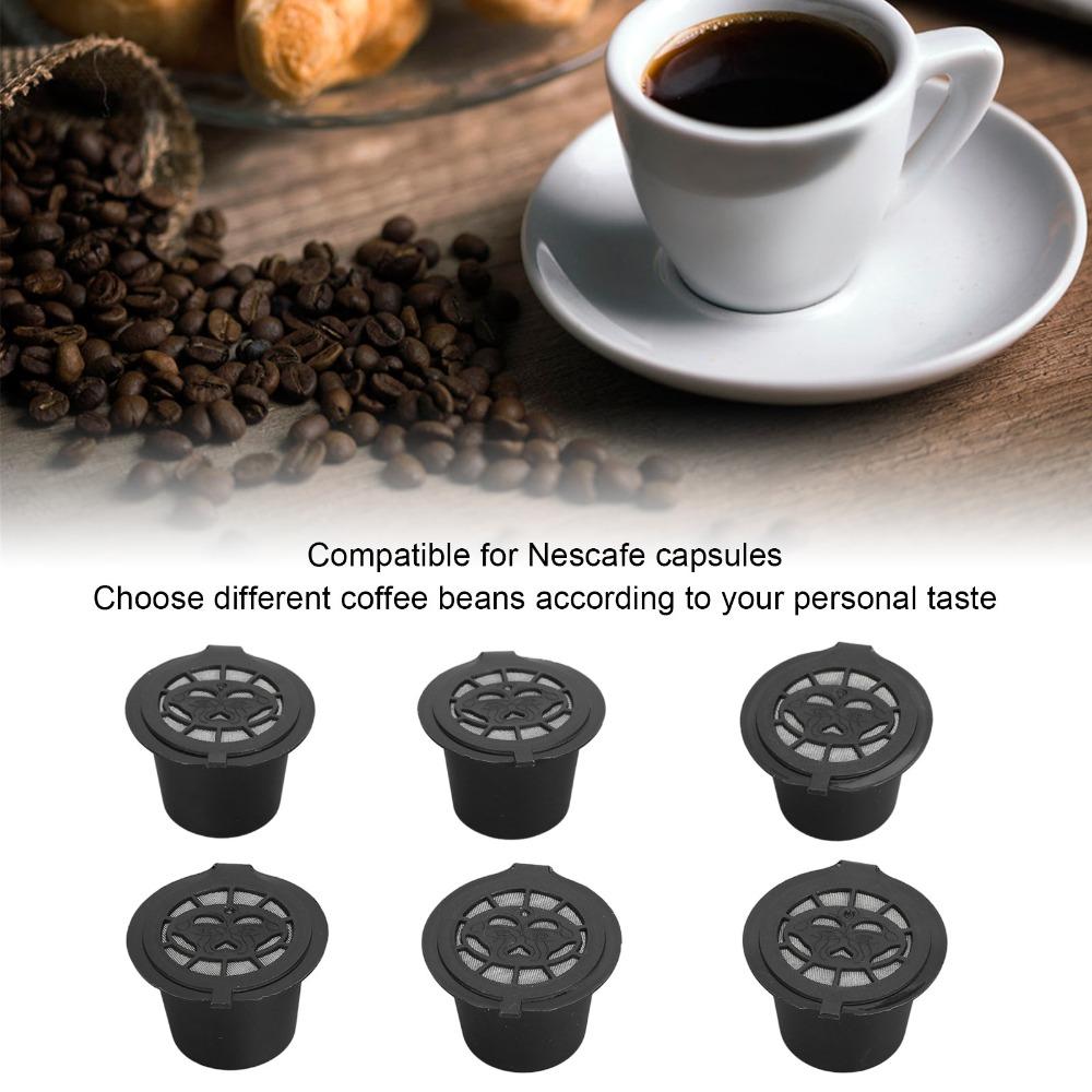 6pcs set Food Grade Material Refillable Coffee Capsules Coffee Pods Set Coffee Brewing