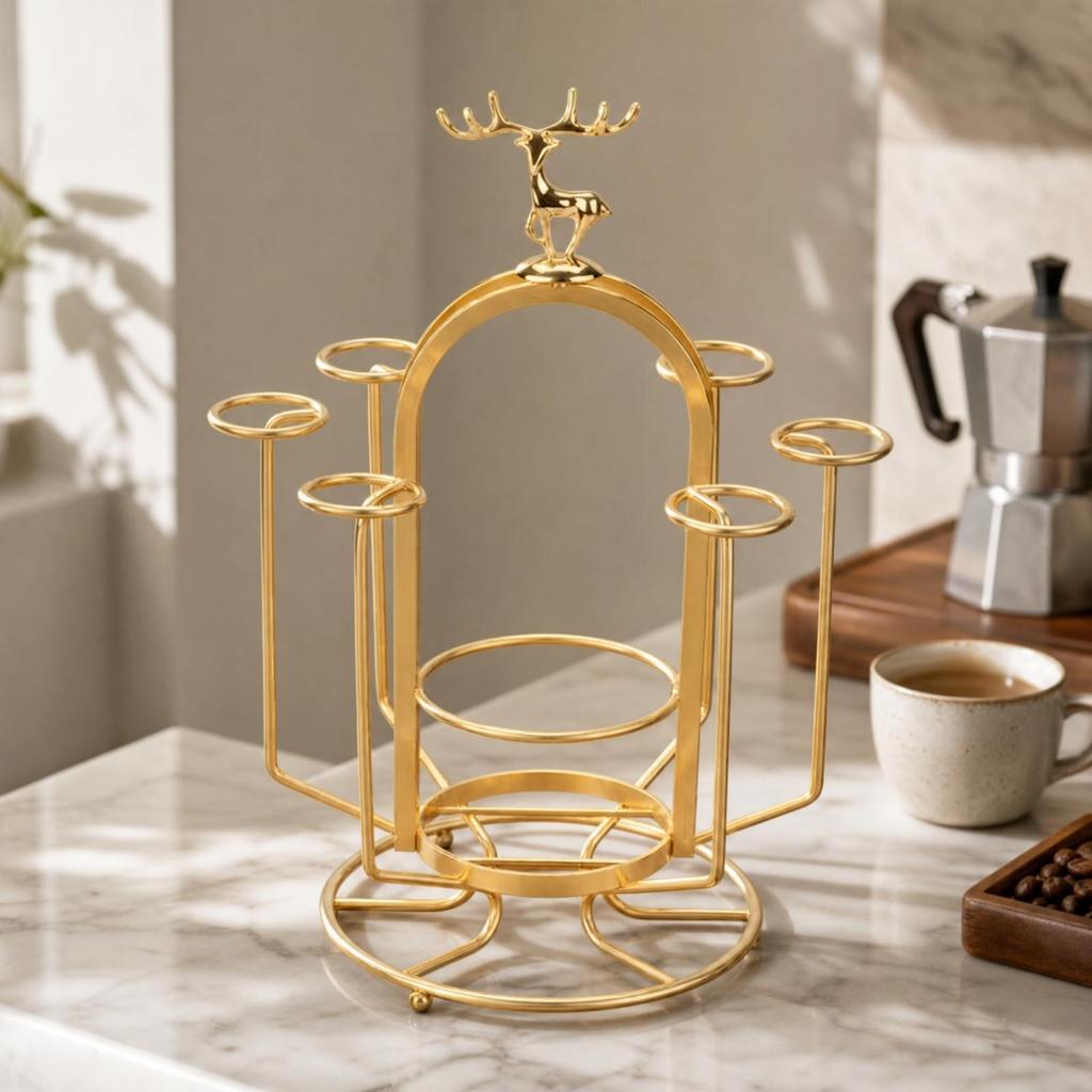 Freestanding Desktop Cup Rack Long-Lasting Countertop Organizer Easy to Clean