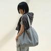 VISCOSE BLEND REVERSIBLE CITY BAG [GREY]