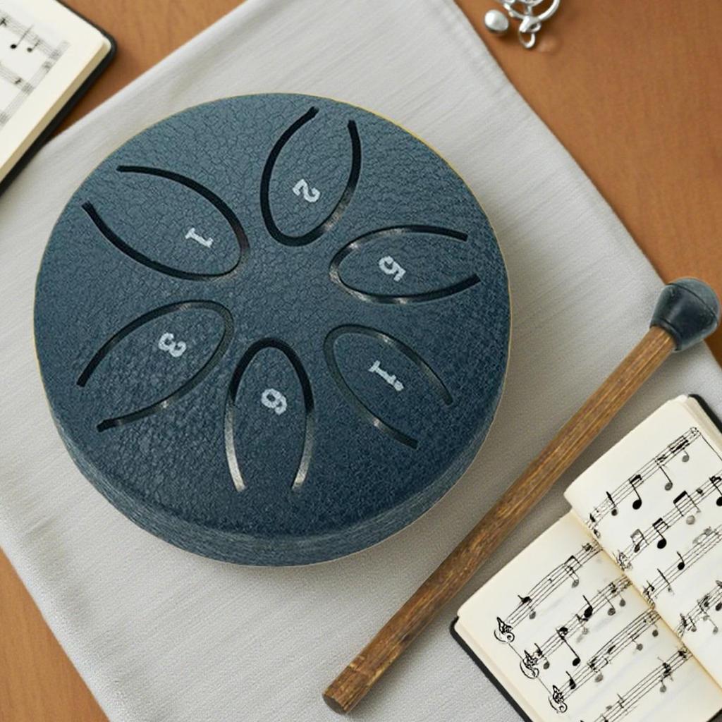 Rain Drum for Outside 3 Inch 6 Notes Steel Tongue Drum for Outdoor Educational Healing Music Instrument for Beginners School