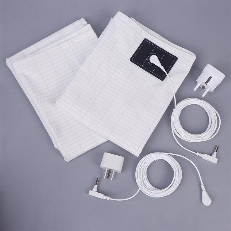 Silver Fiber Flat Bedsheet With Earthing Cord Conductive Antistatic Health Protection Sheet Grounded Release Stress