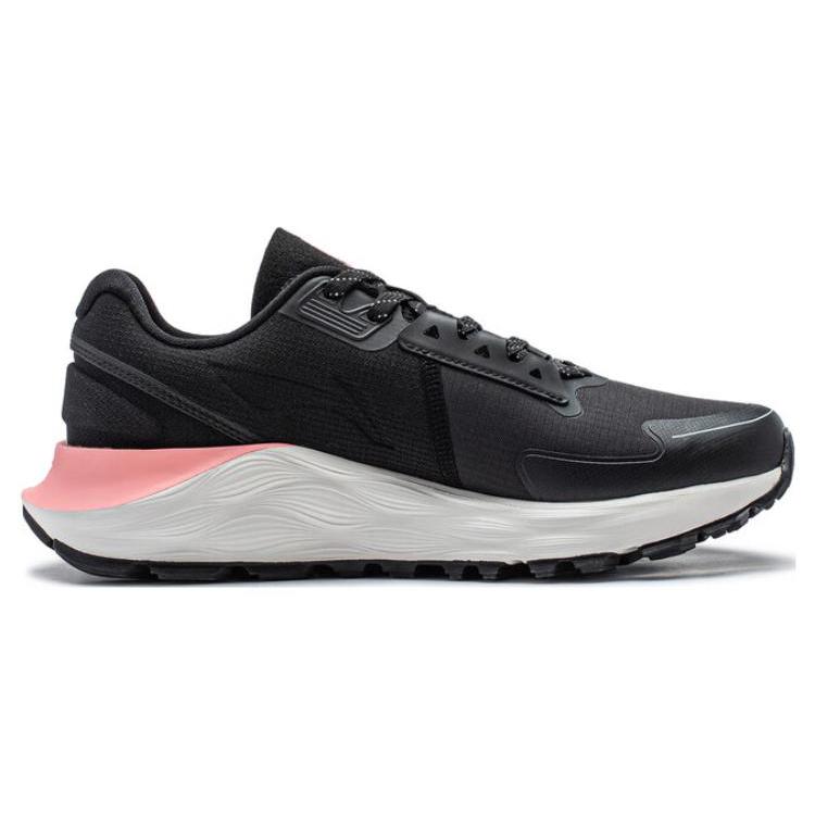 Li Ning Yufeng Fabric Comfortable Cushioning, Wear Resistant Low top Running Shoes Women's Black ARST056-2