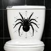 Realistic Spider Pattern Decor Halloween Toilet Cover Sticker, Scary Black Tank Festival Atmosphere Wall Sticker Lid Decal, Self-Adhesive Bathroom for