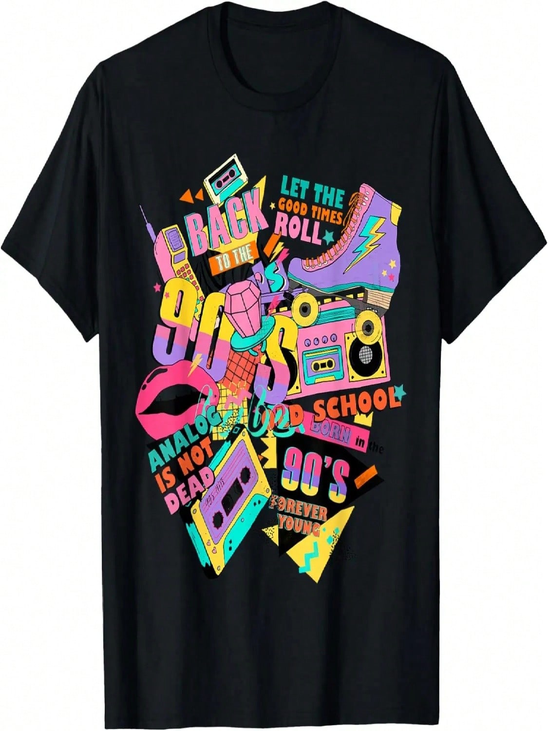 Funny 90s Theme Outfit Vintage Retro 90s Graphic Tee Shirt T-Shirt S разноцветный