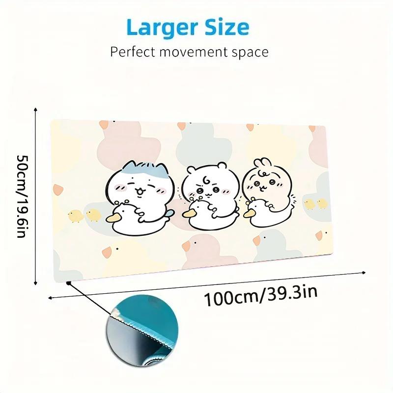 Usagi Print Cushion Non-slip Laptop Tablet Big Mousepad XXL Mat Mini PC Playmat With Lock edge