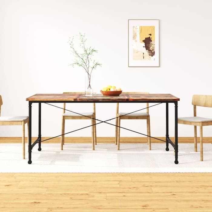 VidaXL Table de salle à manger Bois de récupération massif 180 cm