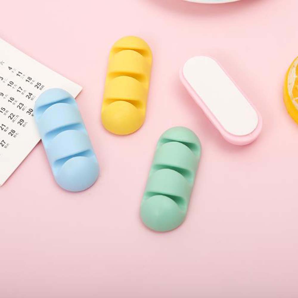 5PC Simple Mini Silicone Cable Organizer, Easy to Install, Easy to Take, Suitable for Desktop and Wall