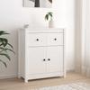 Vidaxl Armario, Blanco, 70x35x80 Cm, Madera Maciza de Pino